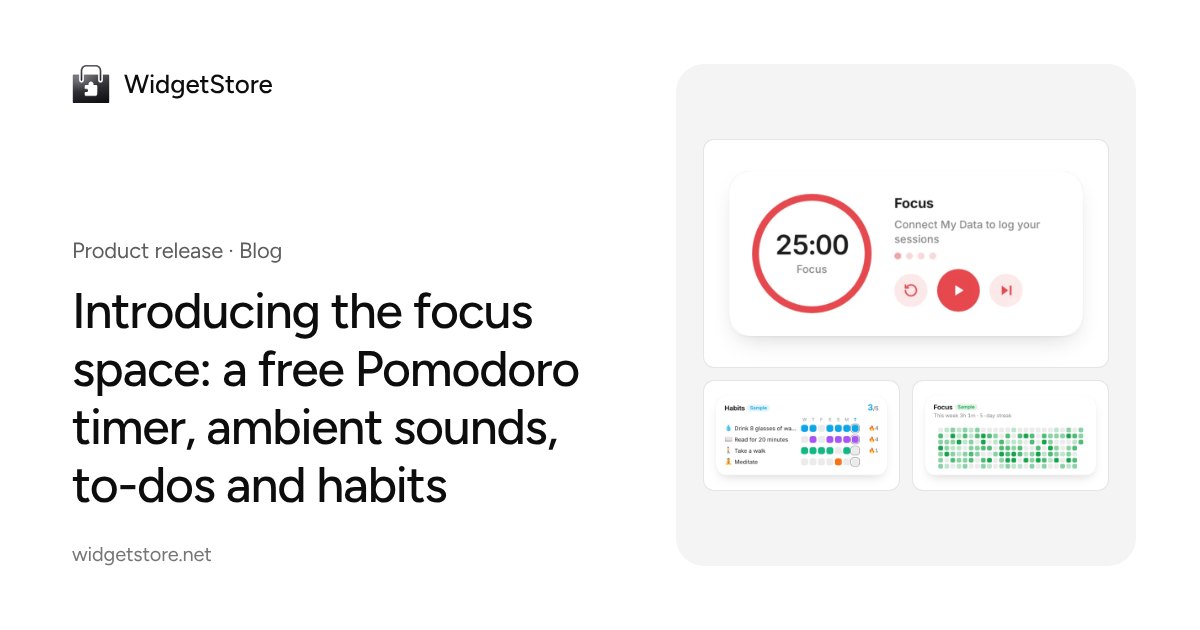 Introducing the focus space: Pomodoro, sounds, to-dos, habits and goals
