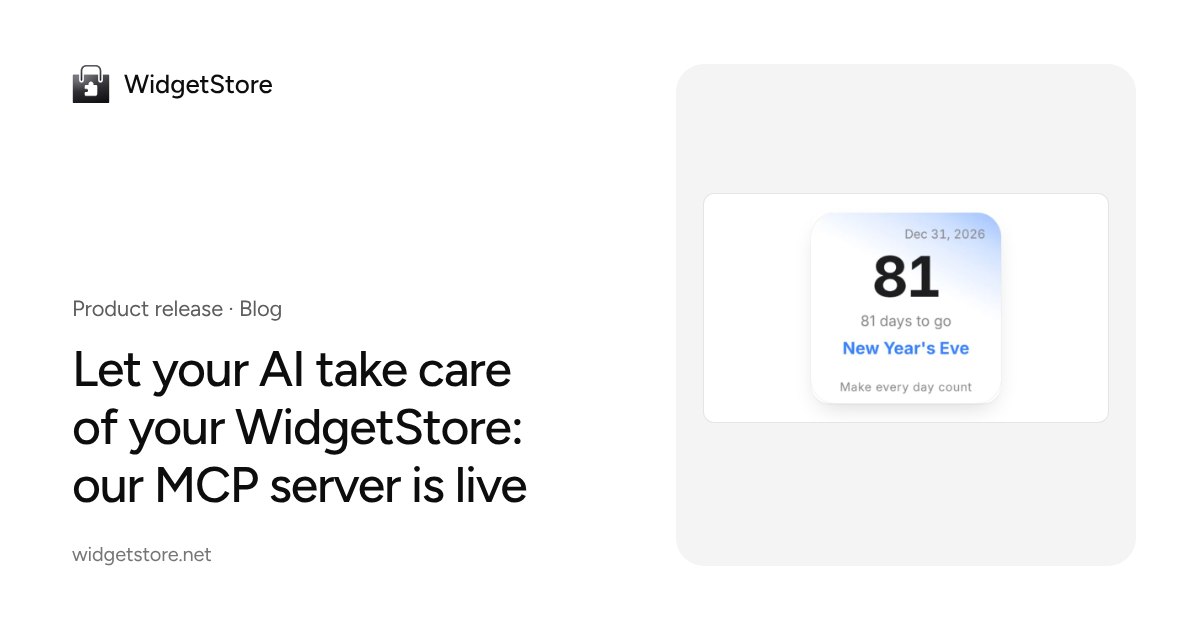 Let your AI take care of your WidgetStore: our MCP server is live