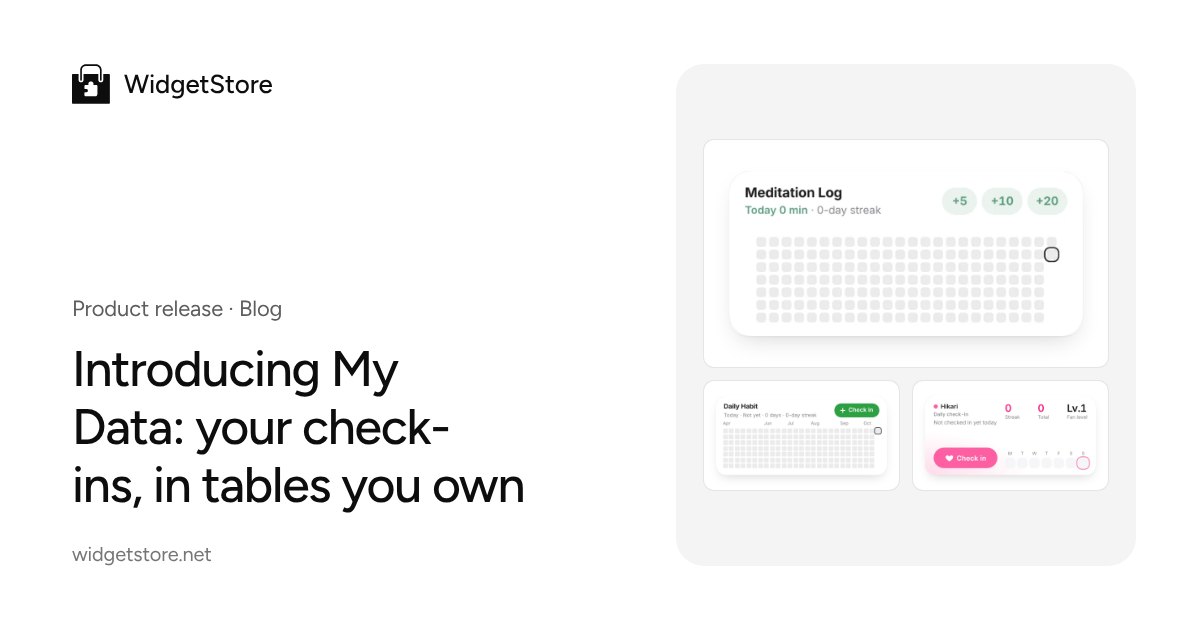 Introducing My Data: your check-ins, in tables you own