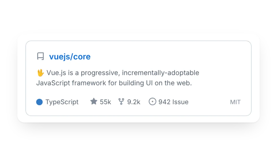 GitHub 仓库卡片