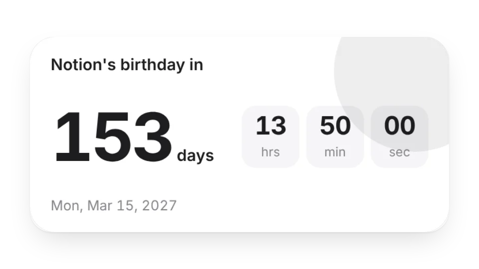 Birthday Countdown
