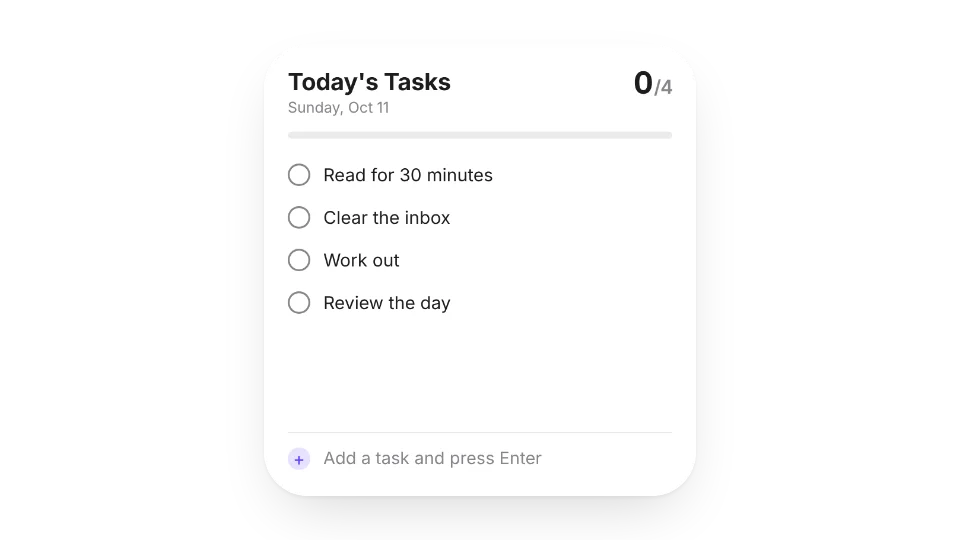 Daily Checklist