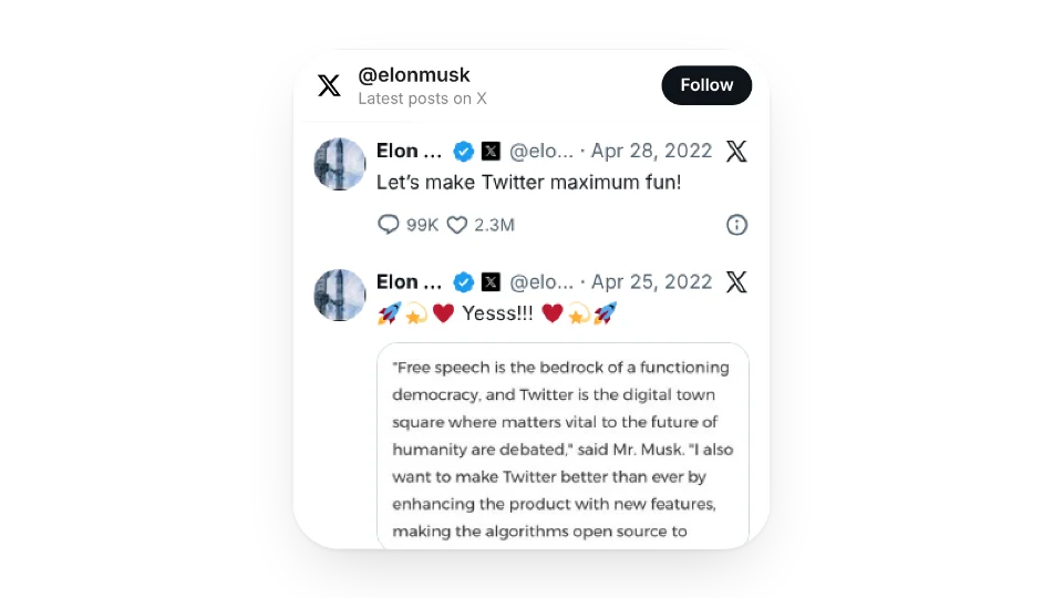 X Timeline