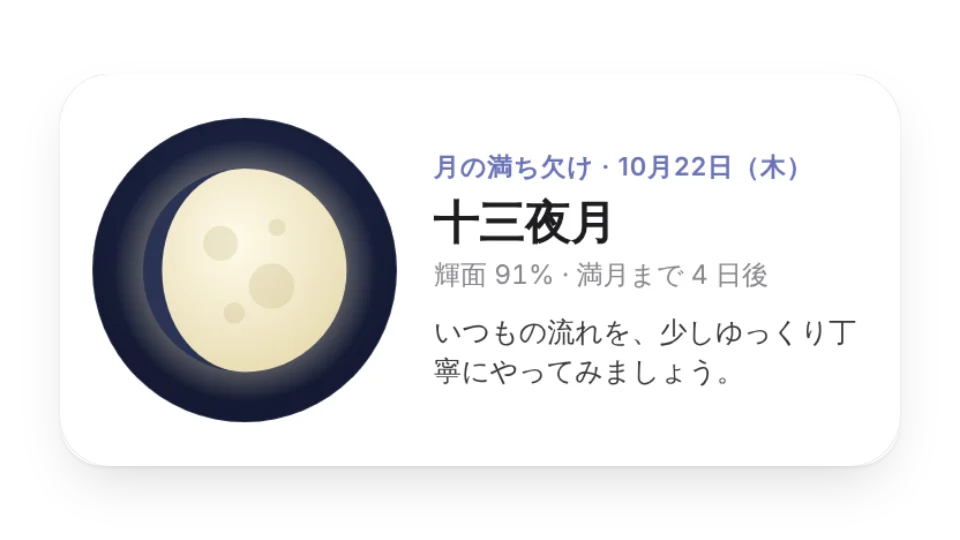 月の満ち欠けと練習