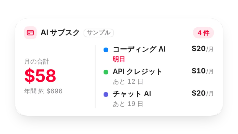 ウィジェットのサムネイル
